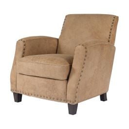 Carlow Leather Armchair, Distressed Raw