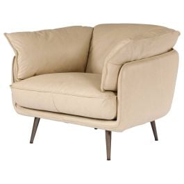 Tramore Leather Armchair, Cappuccino White