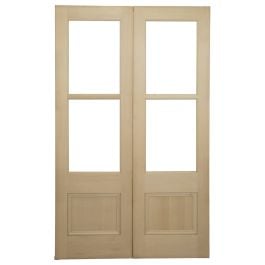 Pair of 72cm Internal Glazed French Doors, Raw