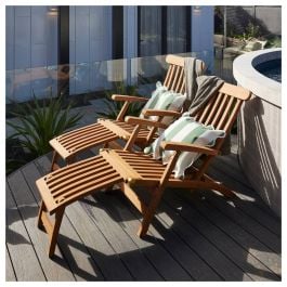 Florida Teak Deck Chair, Raw