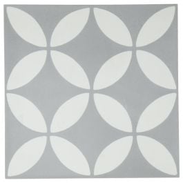 Cercle Encaustic Tile 20x20, Grey White