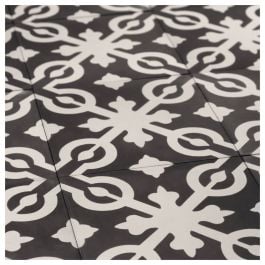 Alys Encaustic Tile, Beige & Black