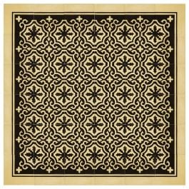 Siran 20x20cm Encaustic Cement Feature Tile, Black & Beige