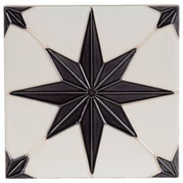 Fireplace Tile 15.2 x 15.2cm, Black & White