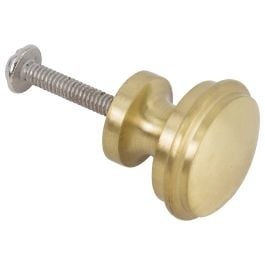 Small Cupboard Knob with Bevelled Edge, Raw Brass