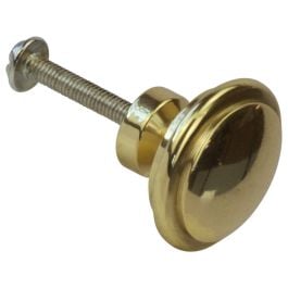 Large Cupboard Knob with Bevelled Edge, Polished Brass