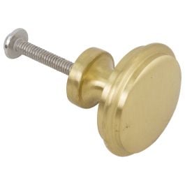 Large Cupboard Knob with Bevelled Edge, Raw Brass