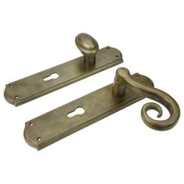 Spiral Lever & Knob Set (Right H), Natural Bronze