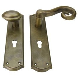 Spiral Lever & Knob Set (Right H), Natural Bronze