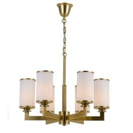 Ahern 6 Light Pendant, Brass & Opal Matte