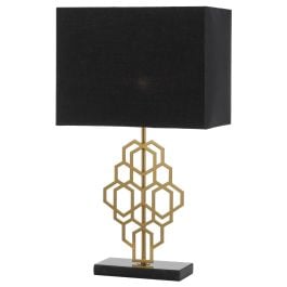 Akron Small Table Lamp, Antique Gold & Black