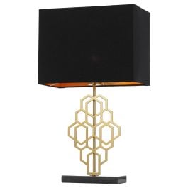 Akron Small Table Lamp, Antique Gold & Black