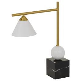Arturo Table Lamp, Black, White, Antique Gold