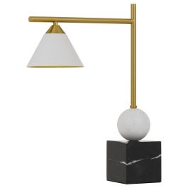 Arturo Table Lamp, Black, White, Antique Gold