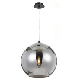 Bondi 40 Pendant, Black, Smoke Glass