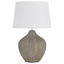 Borneo Ceramic Table Lamp, Bronze, White