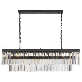 Serene 13 Lights Pendant, Clear Glass, Black