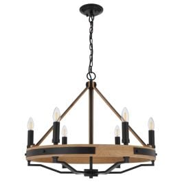 Darien 6 Lights Pendant, Ash, Black