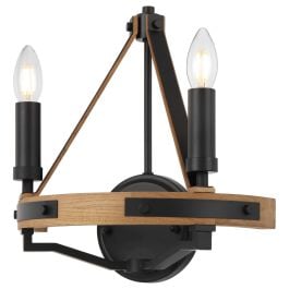 Darien 2 Light Wall Light, Ash, Black