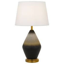 Debi Table Lamp, Grey, Black, White, Antique Gold