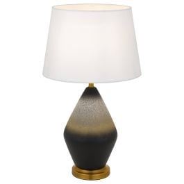 Debi Table Lamp, Grey, Black, White, Antique Gold