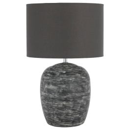 Dusty Ceramic Table Lamp, Dark Grey