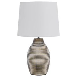 Earth Ceramic Table Lamp, Bronze, White