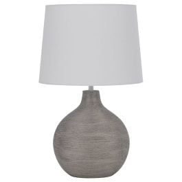 Kelly Ceramic Table Lamp, Silver, White