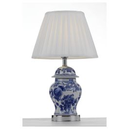 Ling Table Lamp, Blue, Chrome, White