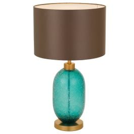 Manolo Table Lamp, Brown, Antique Gold, Teal