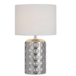 Nancy Table Lamp, Silver, White