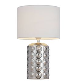 Nancy Table Lamp, Silver, White