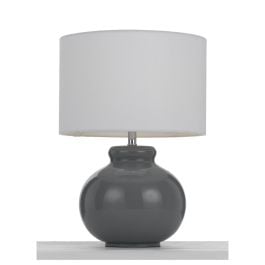 Olga Table Lamp, Grey, White