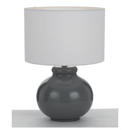 Olga Table Lamp, Grey, White