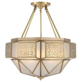 Overton Pendant CTC, Brass, Frost Glass