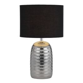 Sevia Table Lamp, Silver, Black