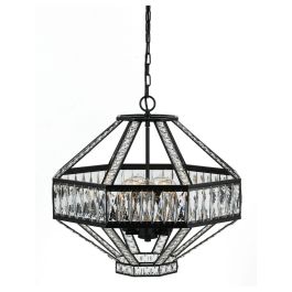 Zofio 5 Light Pendant, Clear Glass, Oil Bronze