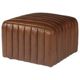 Harton 60cm Square Leather Footstool