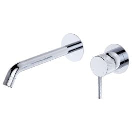 Axle Wall Mixer Set, Rnd Plates, 200mm Outlet