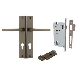 Baltimore Lever Rect Backplate Entrance Kit w Lock K/T