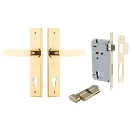 Bronte Lever Chamfered Backplate Entrance Kit w Lock K/T