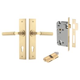 Brunswick Lever Chamfered Backplate Entrance Kit w Lock K/K