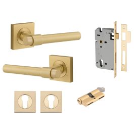 Helsinki Lever Square Rose Entrance Kit w Lock K/K