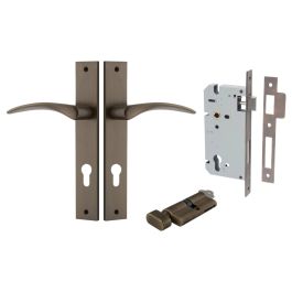 Oxford Lever Rect Backplate Entrance Kit w Lock K/T