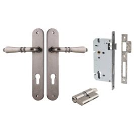 Sarlat Lever Oval Backplate Entrance Kit w Lock K/K