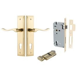 Stirling Lever Stepped Backplate Entrance Kit w Lock K/T