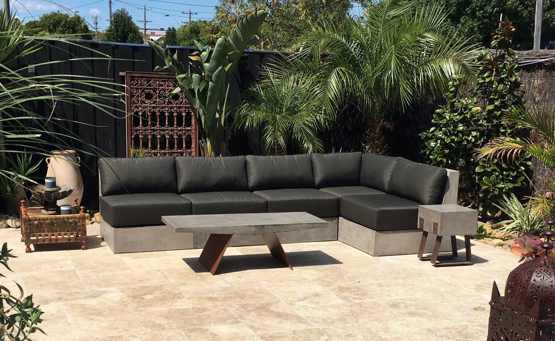 Sectional L Shaped Concrete Sofa