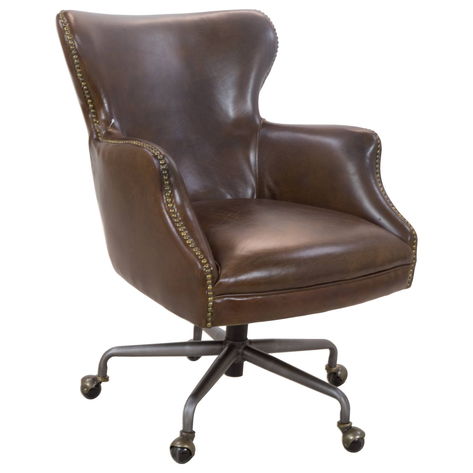 Maya Leather Office Chair Vintage Cigar