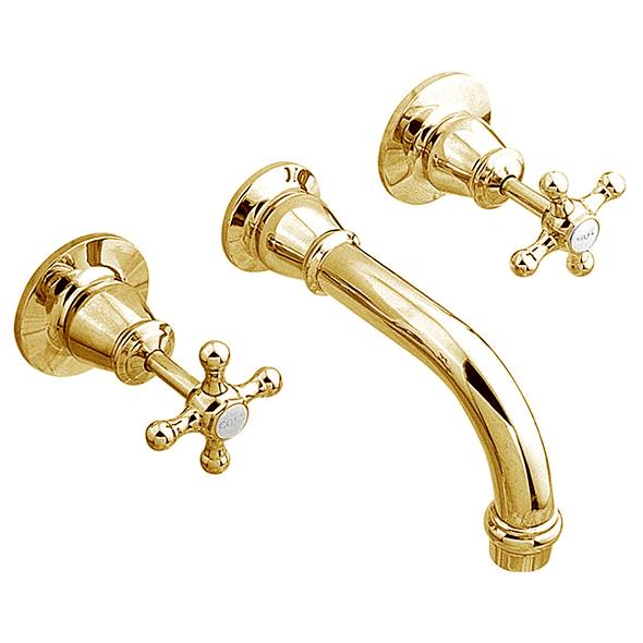 Noosa Wall Mount Bath Tap Set Gold Pvd